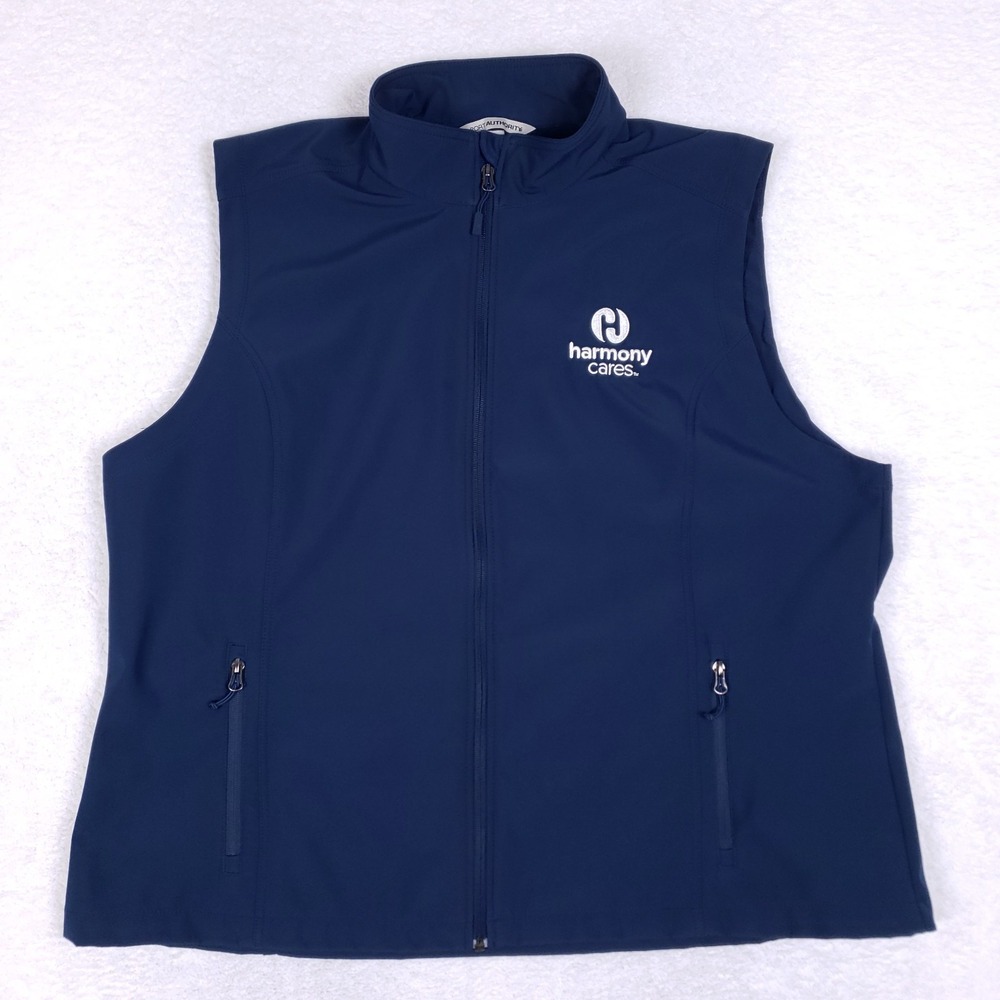 Port Authority Ladies 4XL Navy Harmony Cares Soft Shell Fleece Vest Zip